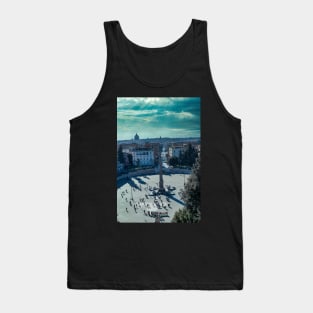 Scenic View of Piazza del Popolo Square from the Terrace of Pincio in Villa Borghese Tank Top